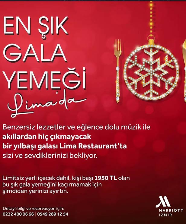 Marriott Hotel İzmir  Yılbaşı Programı 2023