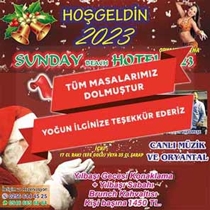 Sunday Beach Kuşadası Yılbaşı 2023