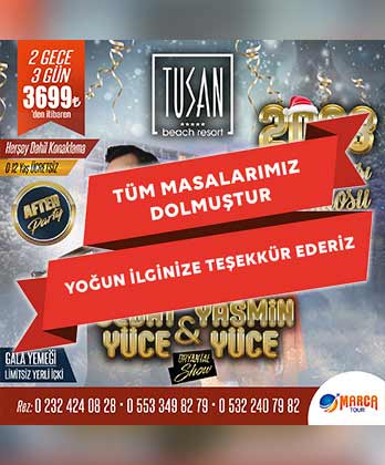 Tusan Hotel Kuşadası Yılbaşı 2023