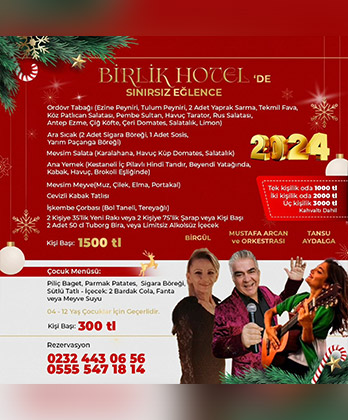 İzmir Birlik Otel Yılbaşı 2024