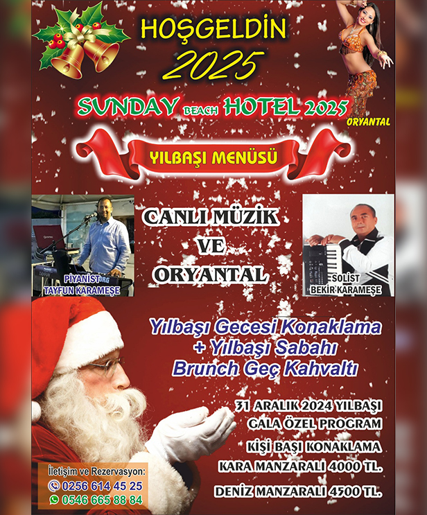 Sunday Beach Hotel Kuşadası Yılbaşı Programı 2025