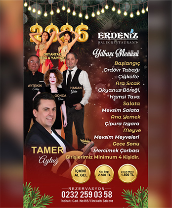 İnciraltı Erdeniz Restaurant Yılbaşı 2026